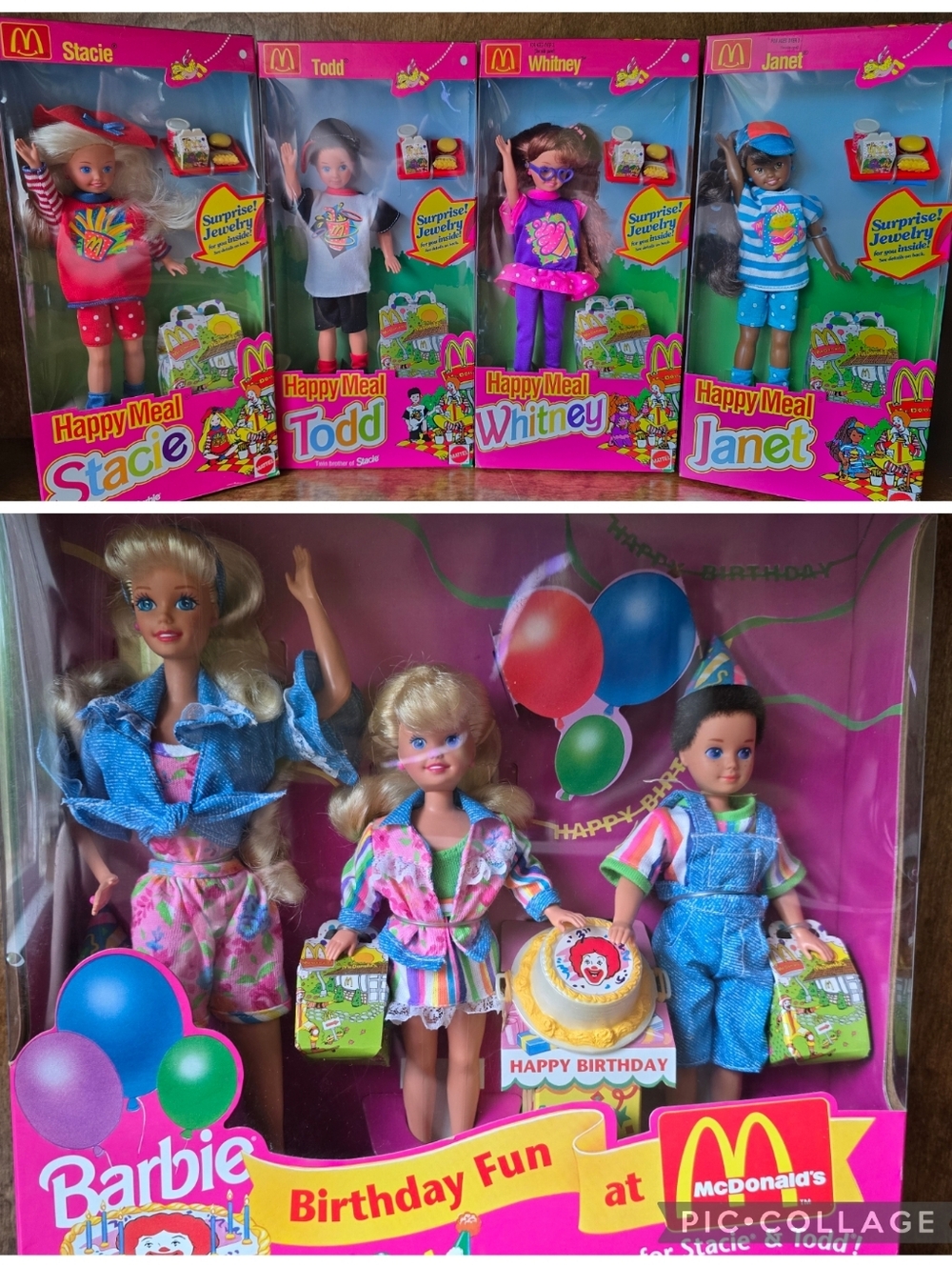 Lot of 1993 Mattel Barbie Birthday Fun at McDonald’s + 4 Happy Meals Dolls NRFB